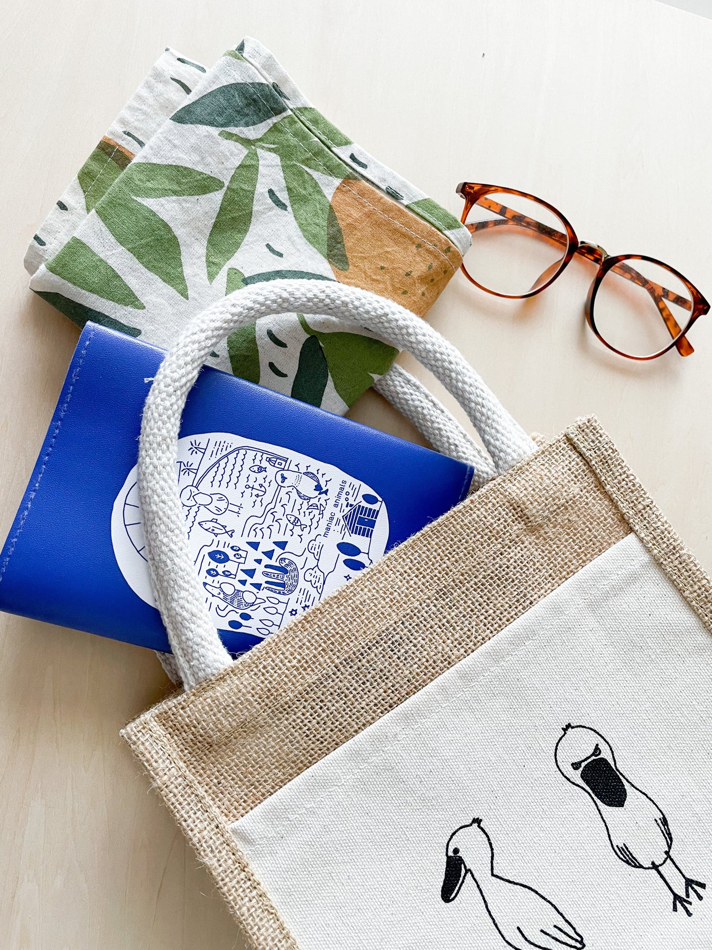 無の鳥ハシビロコウのポケットサマートート Mサイズ