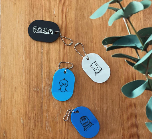 無の動物たちのコインロッカーキーホルダー