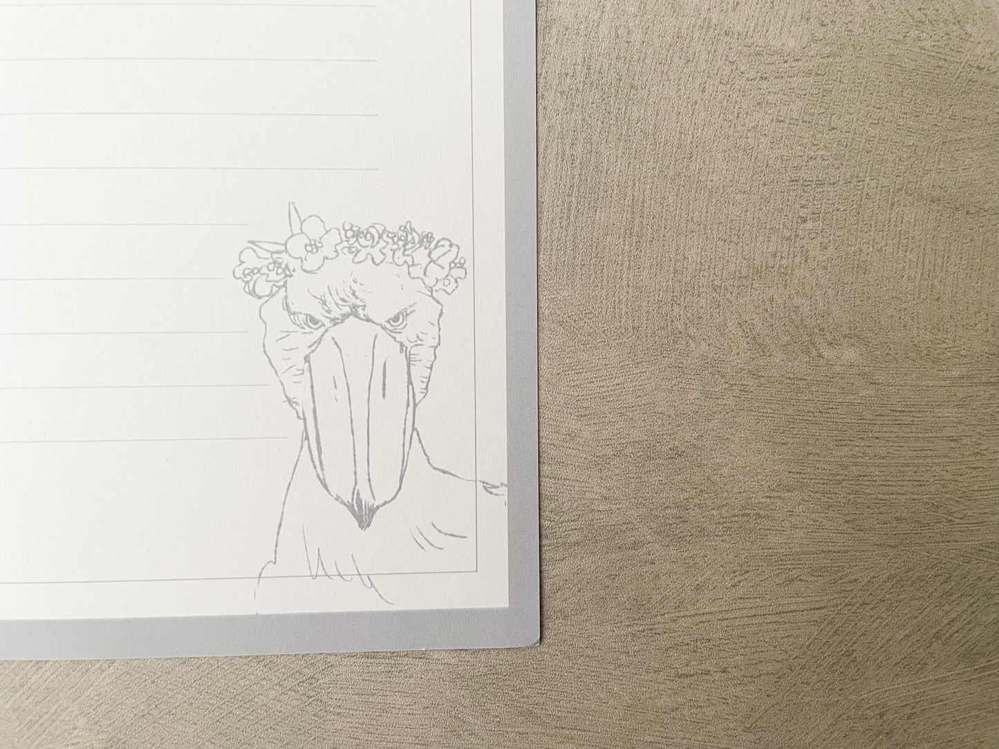 お花とハシビロコウの便箋