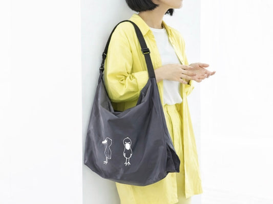 無の鳥ハシビロコウのショルダーエコバッグ