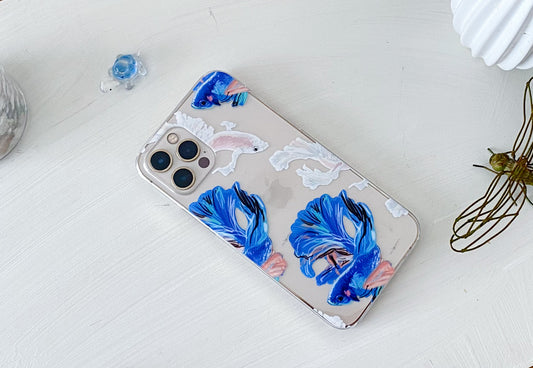 【Android/iPhone】花のようなベタ とうめいスマホケース