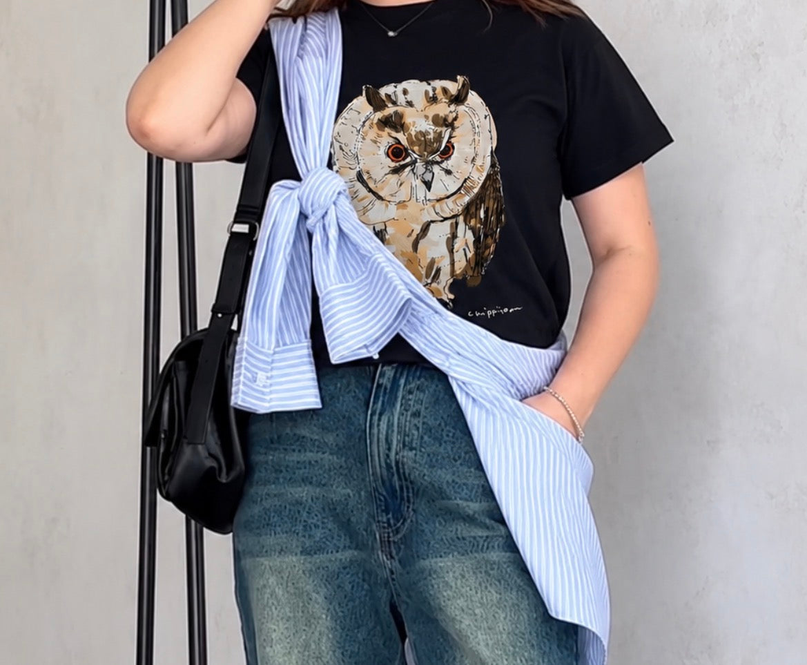 トラフズクのTシャツ