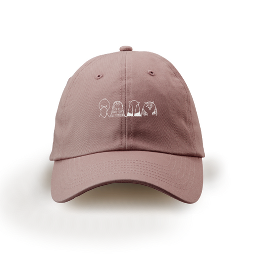 【予約販売】4種の無な動物たちのキャップ/スモーキーピンク