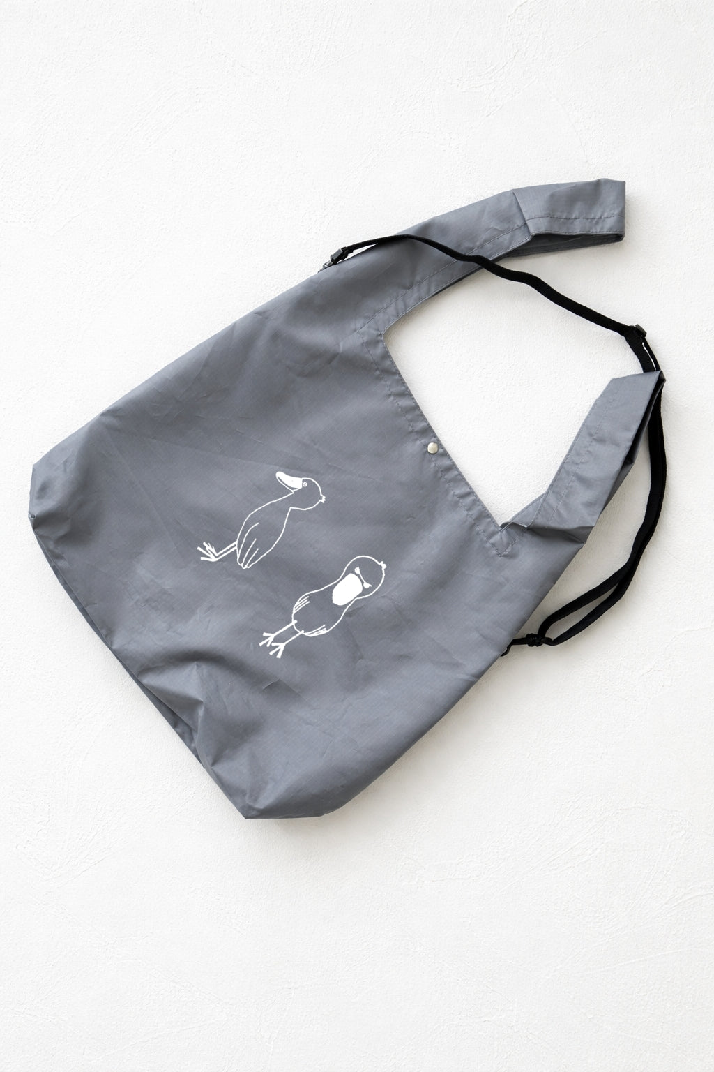 無の鳥ハシビロコウのショルダーエコバッグ